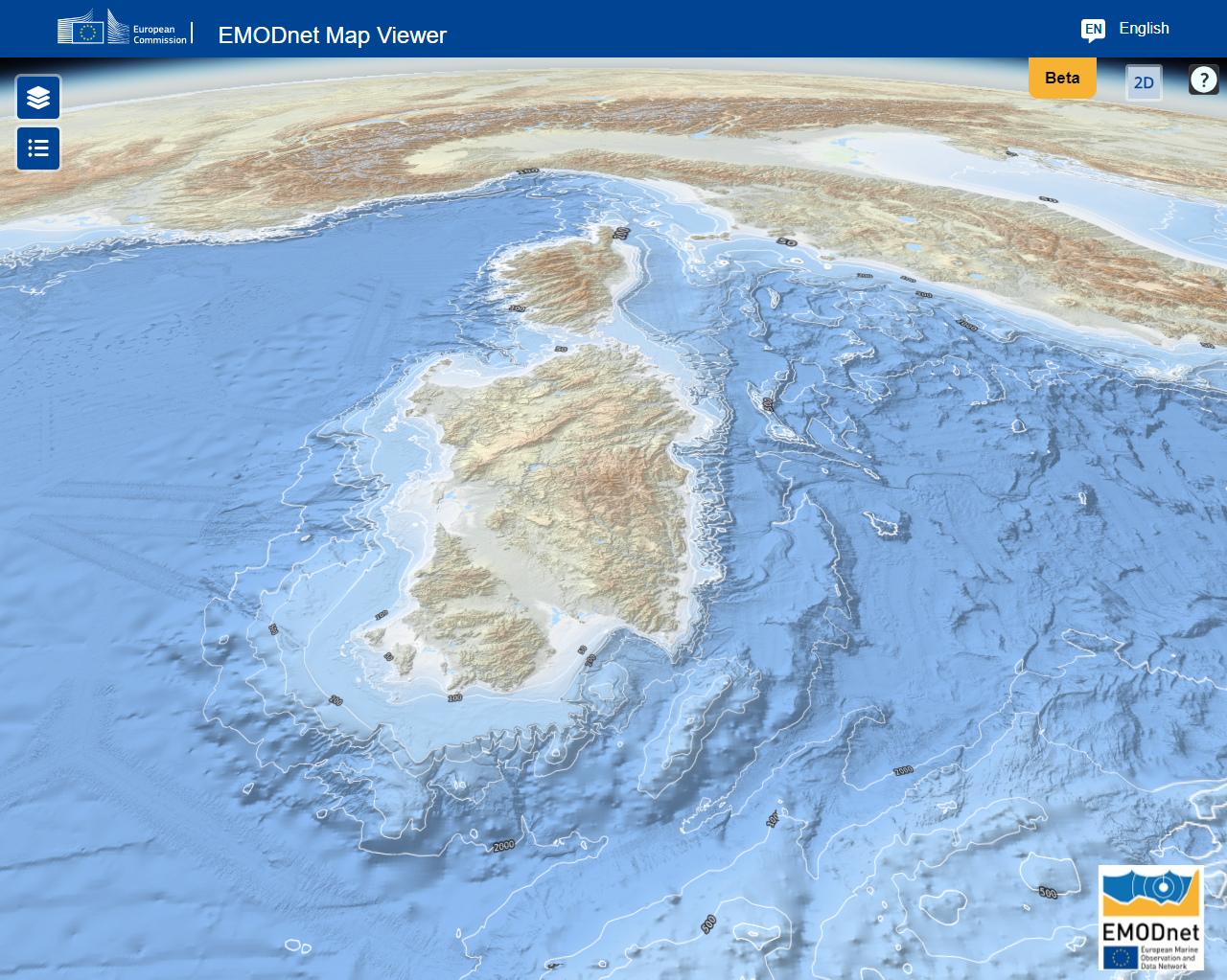 3D bathymetry of the Mesolithic Atlantic Ocean now known as the Mediterranean Sea